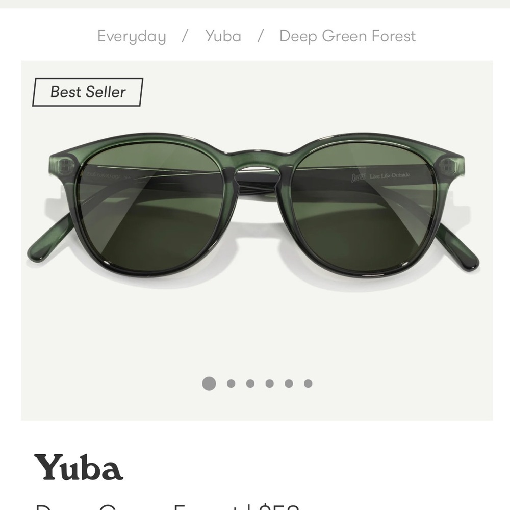 NIB Sunski Yuba Deep Green Forest Sunglasses 😎